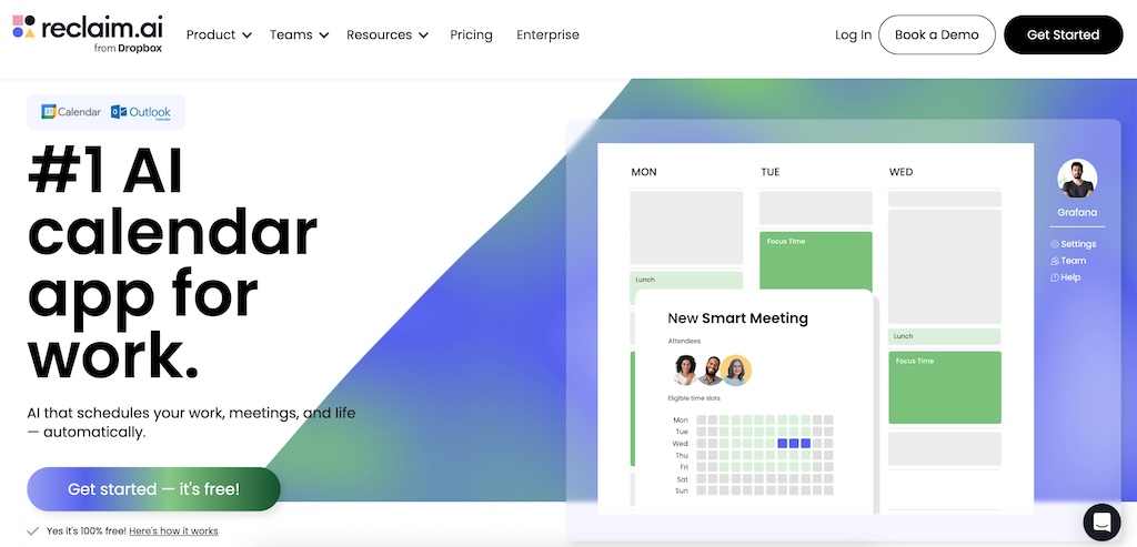 Reclaim AI Screenshot