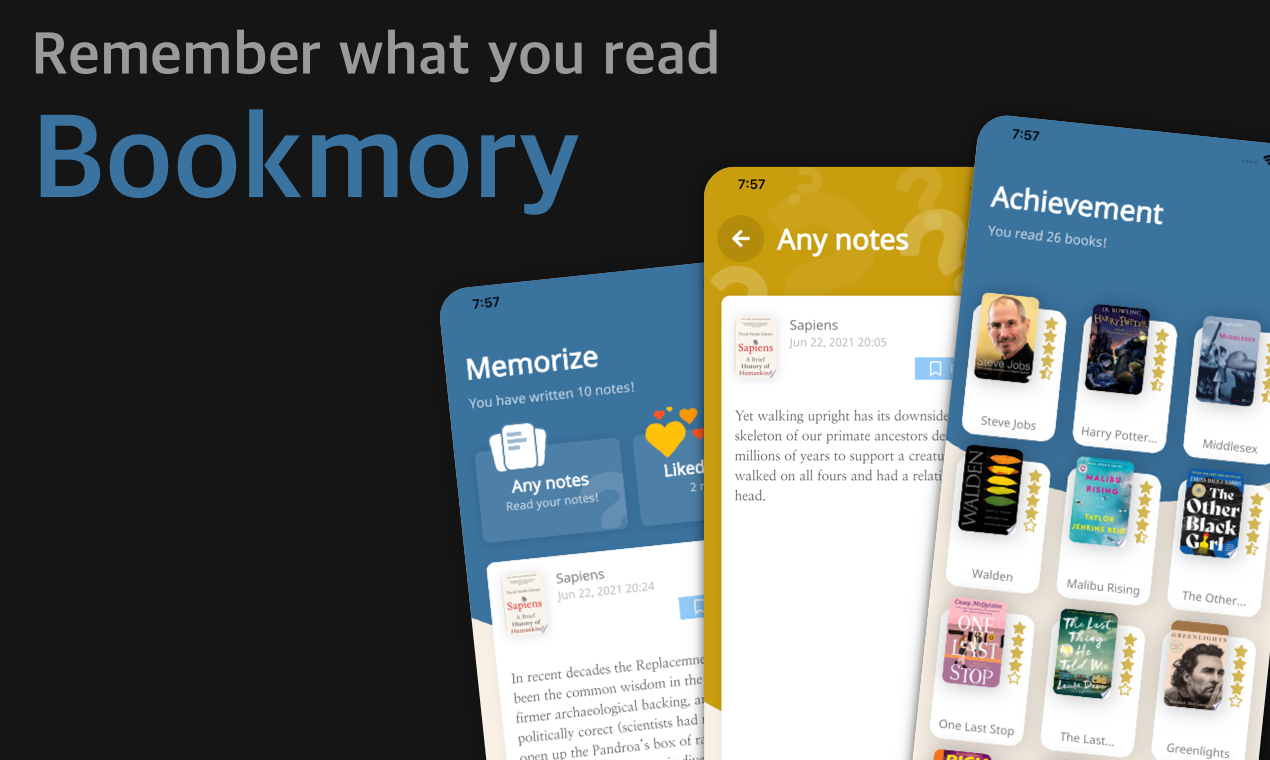 Bookmory : reading tracker | PitchWall
