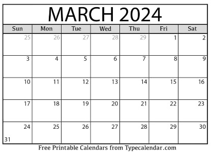 March 2024 Calendar